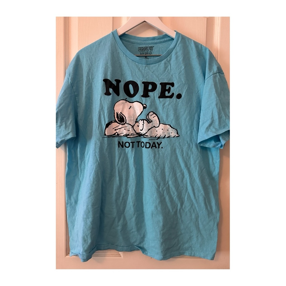 Blue Graphic T-Shirt with Snoopy Print